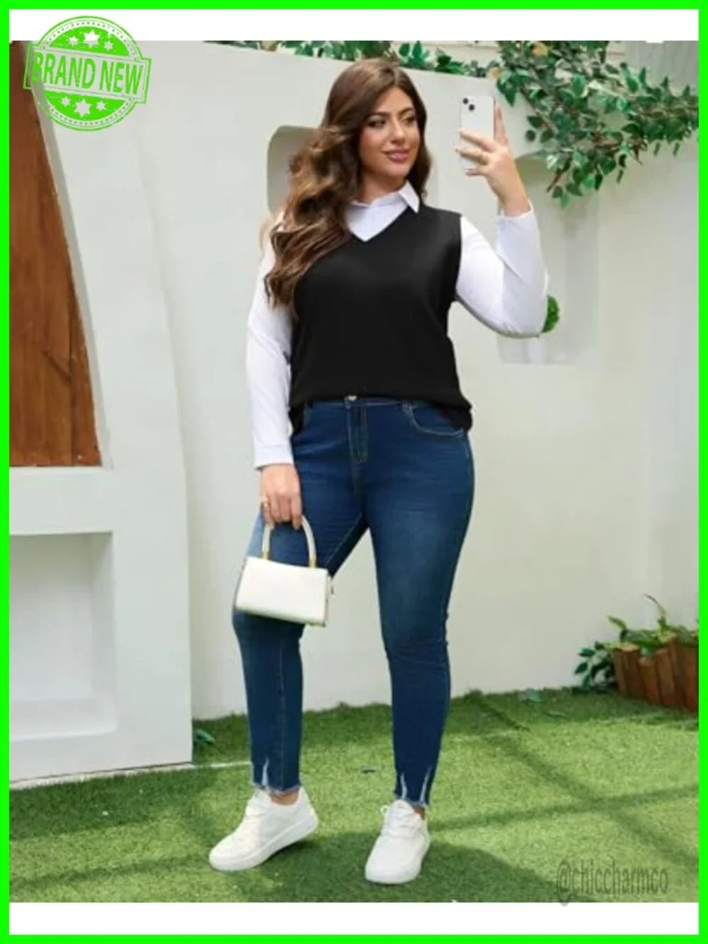 Plus Size V Neck Knit Sweater Vest Sleeveless Lightweight Layering Pullover Top